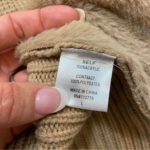 Ladies Hazel Brand Gia Faux Suede and Knit Waterfall Cardigan Size Large - Picture 11 of 12